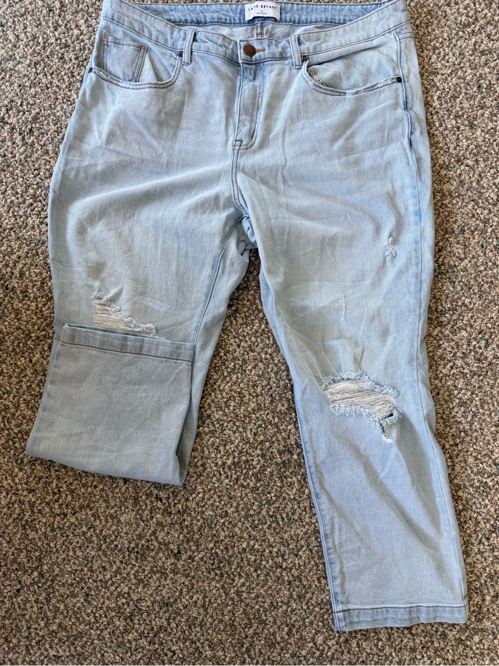 Lane Bryant Light Blue Distressed Ankle Jeans